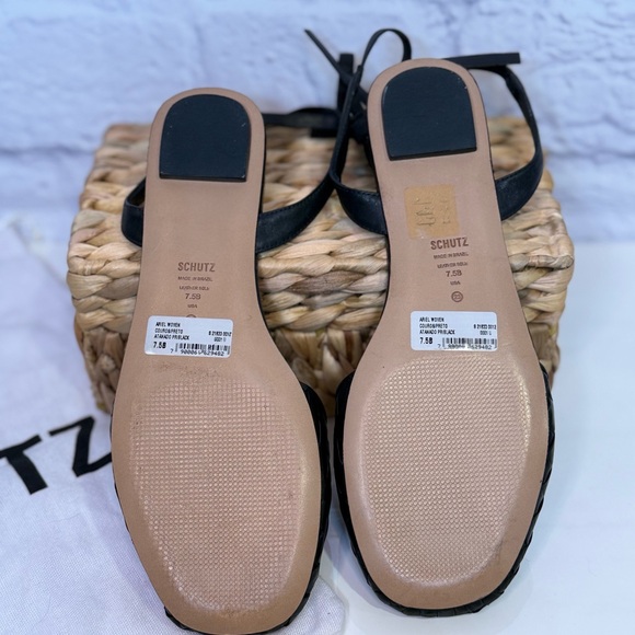 Schutz Ariel Woven Leather Flat Black Sz 7.5B - Picture 2 of 7